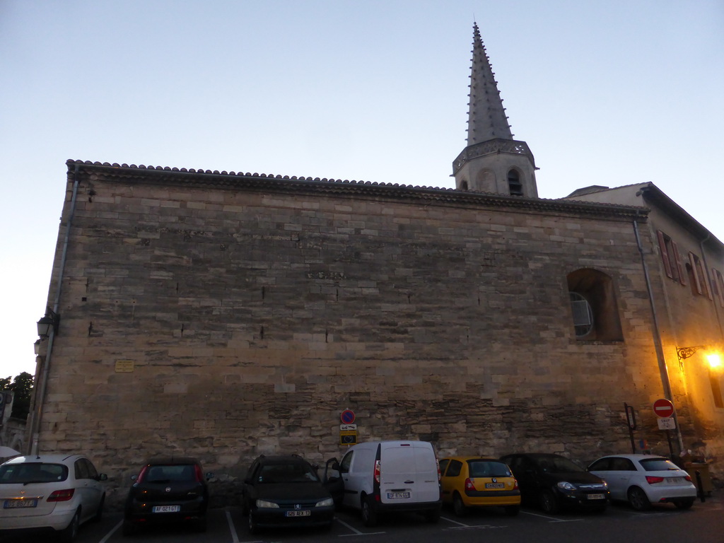 The east side of the Collège Saint Charles building, at sunset