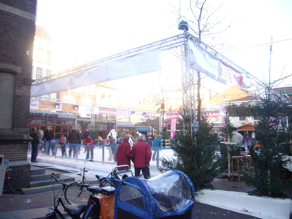 Ice rink on the Korenmarkt, during the Warm Winter Weekend