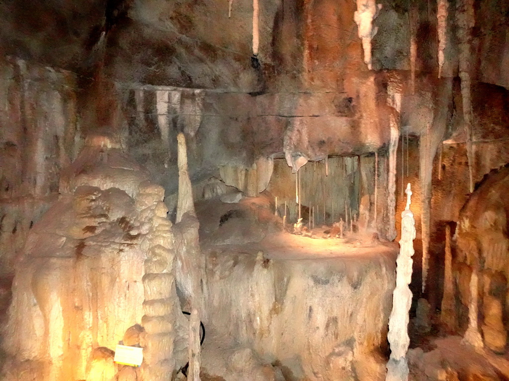 Cave with Stalagmites and Stalactites in the tunnel from the Bush Hall to the Desert Hall of Burgers` Zoo