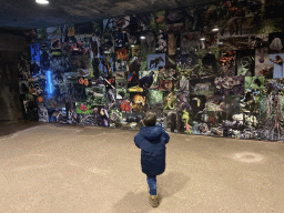 Max and a wall with photographs at the Rimba Area of Burgers` Zoo