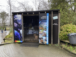 Stand with information on research and science at the Park Area of Burgers` Zoo