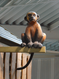 Monkey statue at the Kids Jungle playground at the Park Area of Burgers` Zoo