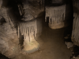 Cave with Stalagmites and Stalactites in the tunnel from the Bush Hall to the Desert Hall of Burgers` Zoo