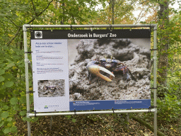 Information on research at the Safari Area at Burgers` Zoo