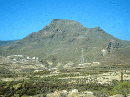 The Roque del Conde mountain, viewed from the rental car on the TF-28 road