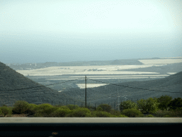 Greenhouses in te area of the town of Las Rosas, viewed from the rental car on the TF-28 road