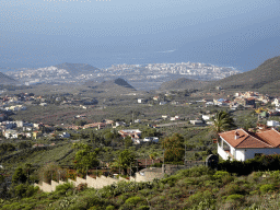 The towns of Playa de la Américas and Los Cristianos and the Chayofita Mountain, viewed from a parking place next to the Calle Camino-Real street just southwest of the town of La Escalona