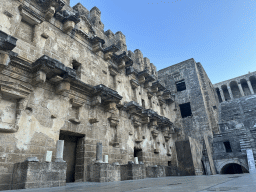 Stage building of the Roman Theatre of Aspendos, viewed from the orchestra