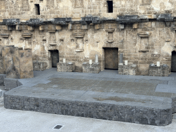 Stage and stage building of the Roman Theatre of Aspendos, viewed from the diazoma of the west auditorium