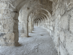 Arched vaults at the top of the southwest auditorium of the Roman Theatre of Aspendos
