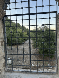 Gated window at the top of the northwest auditorium of the Roman Theatre of Aspendos