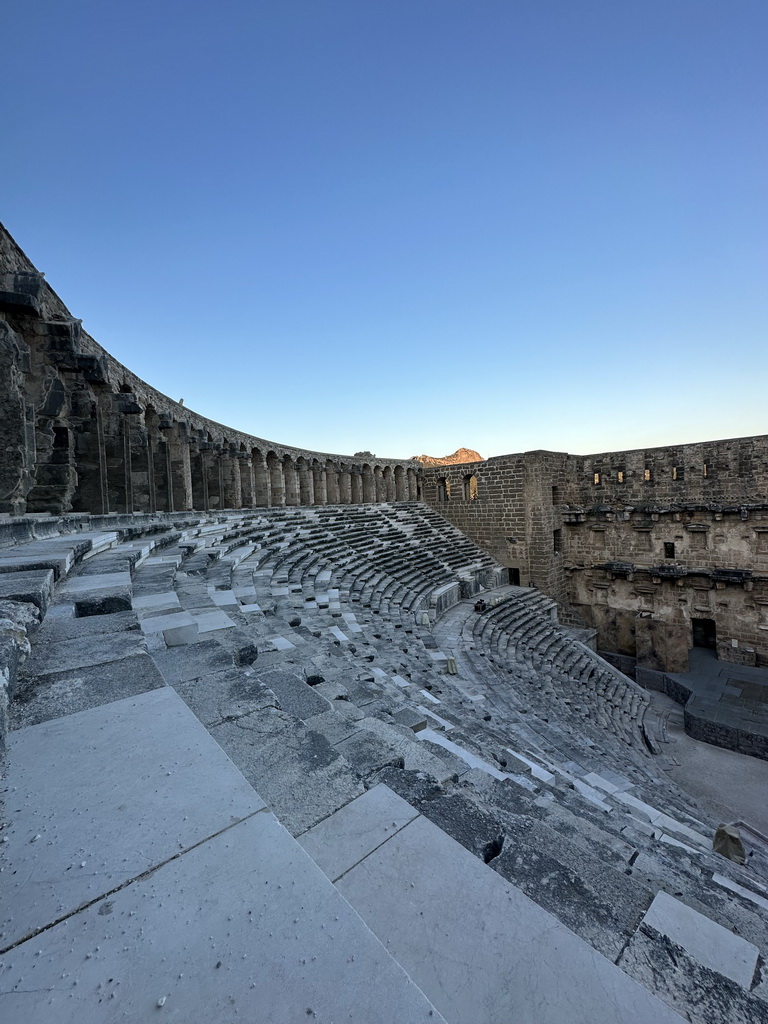 North auditorium of the Roman Theatre of Aspendos, viewed from the top of the west auditorium