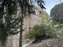 North side of the Roman Theatre of Aspendos, viewed from the path to the ruins of the Acropolis, Agora, Basilica, Nympheaum and Aqueduct of Aspendos