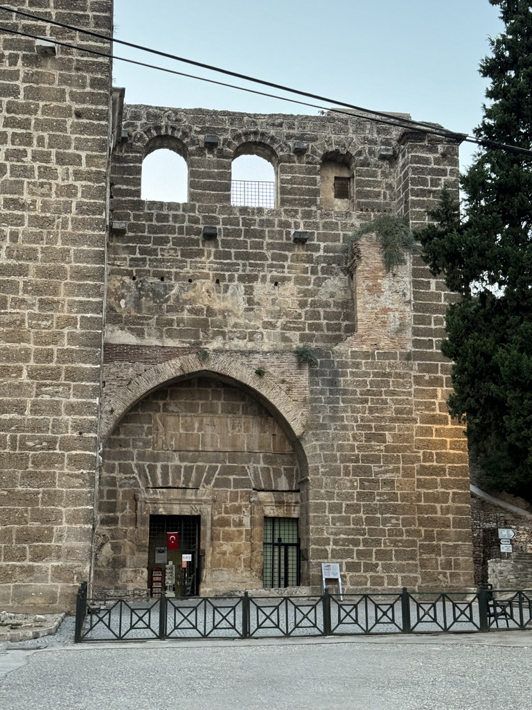 Entrance under the north auditorium of the Roman Theatre of Aspendos, viewed from the parking lot