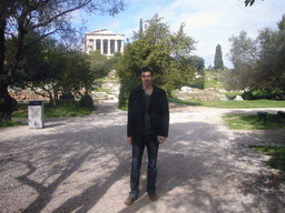 Tim in front of the Temple of Hephaestus at the Ancient Agora