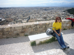 Miaomiao and view from the Acropolis on the city center