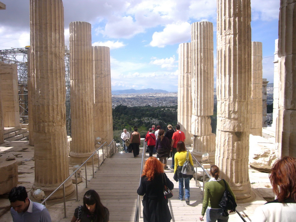 Miaomiao walking through the Propylaia