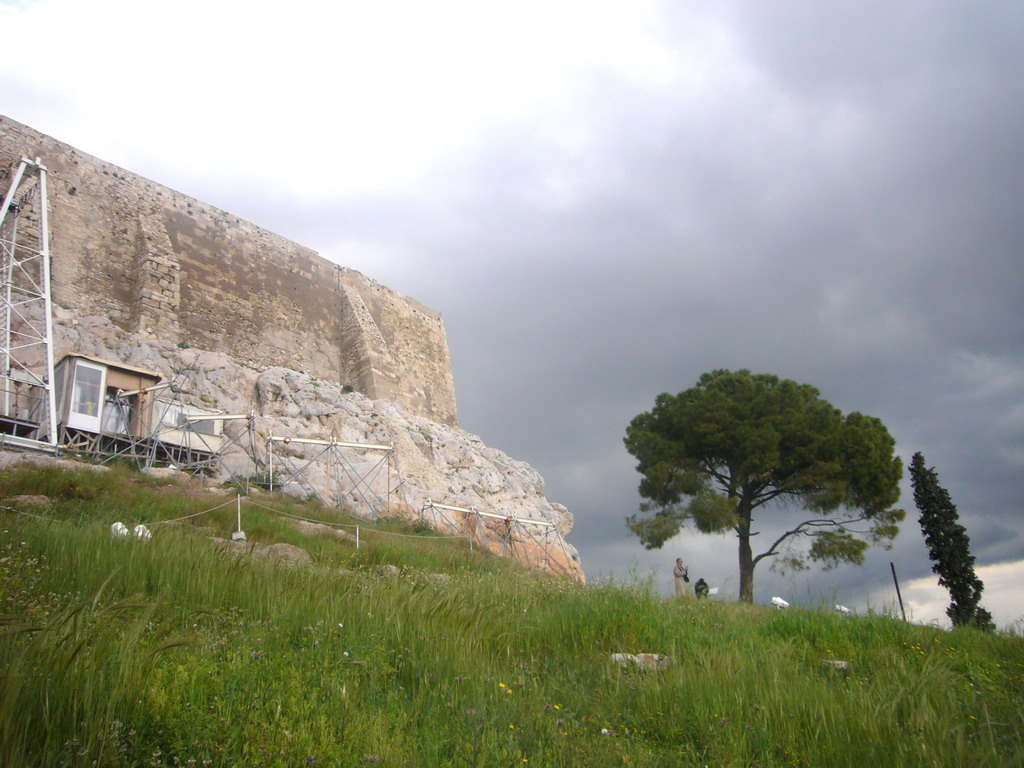 The outer wall of the Acropolis, from the Theatre of Dionysos