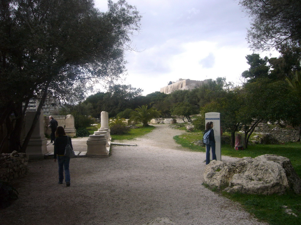 Entrance to the Temple of Olympian Zeus, and the Acropolis