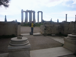 Miaomiao at the entrance to the Temple of Olympian Zeus