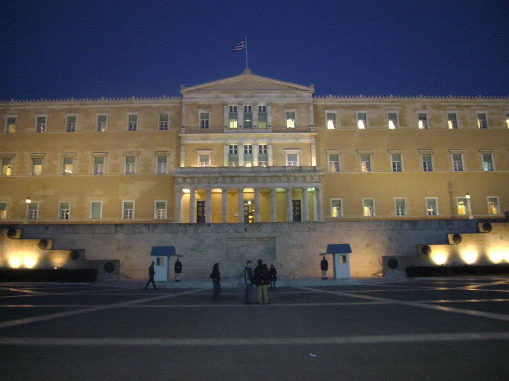 The Greek Parliament and the Tomb of the Unknown Soldier, by night