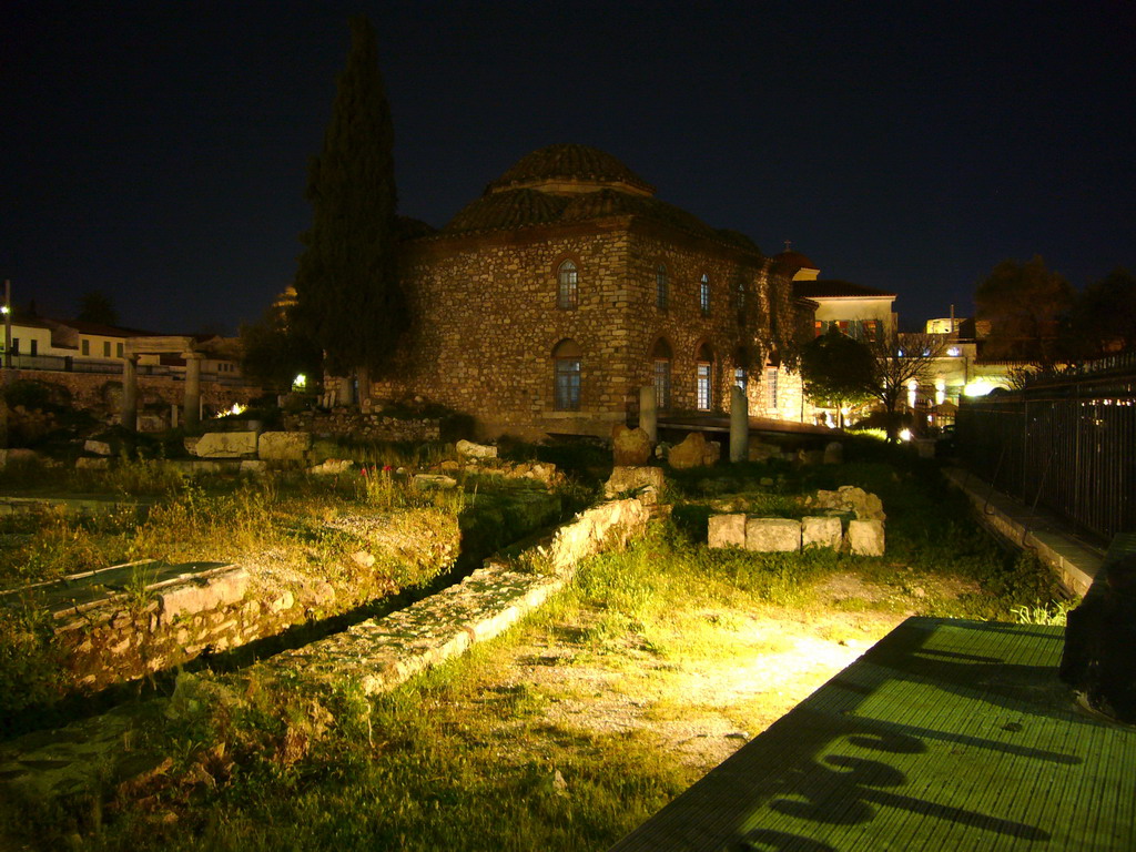 Fethiye Camii (Mosque of the Conqueror) and Roman Agora, by night