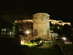 Tower of the Winds at the Roman Agora, by night