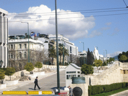 North side of the Greek Parliament, with a statue
