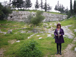 Miaomiao at Filopappos Hill, in front of the Pnyx