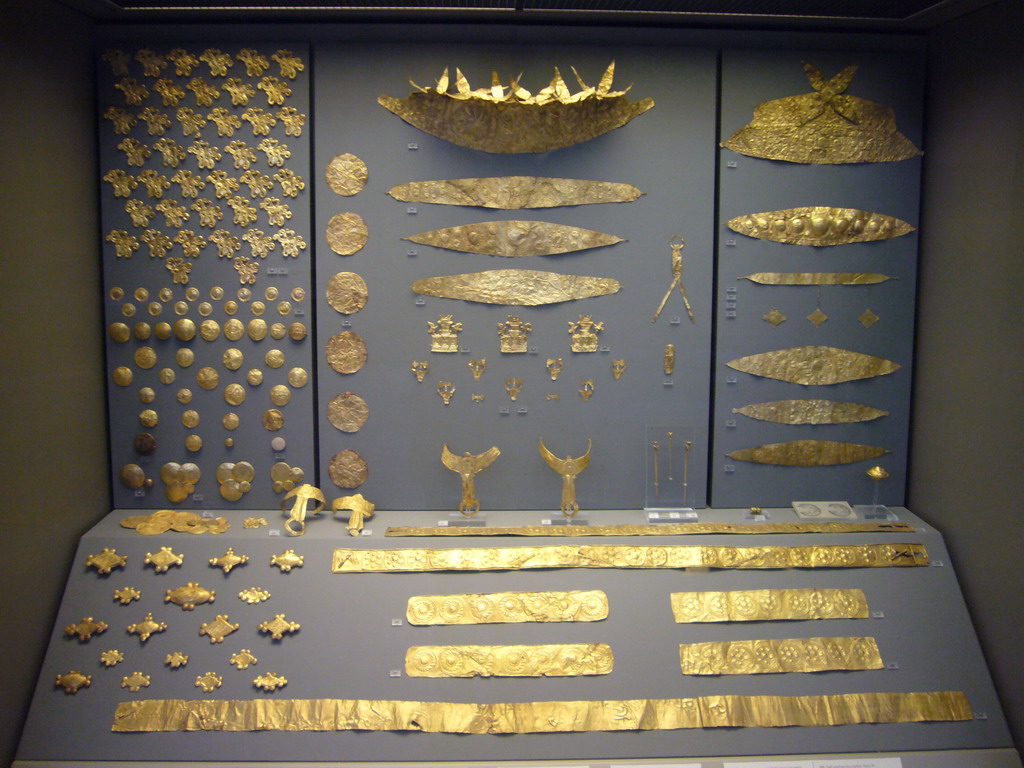 Gold funeral items from Mycenae, in the National Archaeological Museum