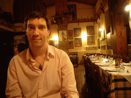 Tim in the restaurant Psara`s in the Plaka district