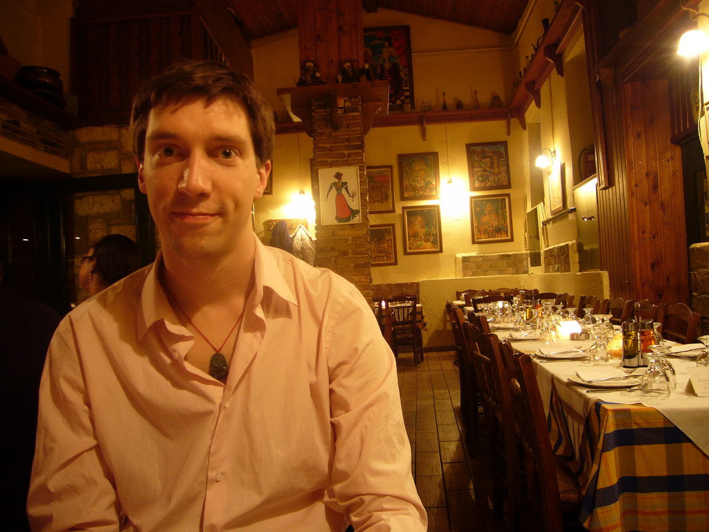 Tim in the restaurant Psara`s in the Plaka district