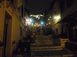 Restaurants in the Plaka district, by night