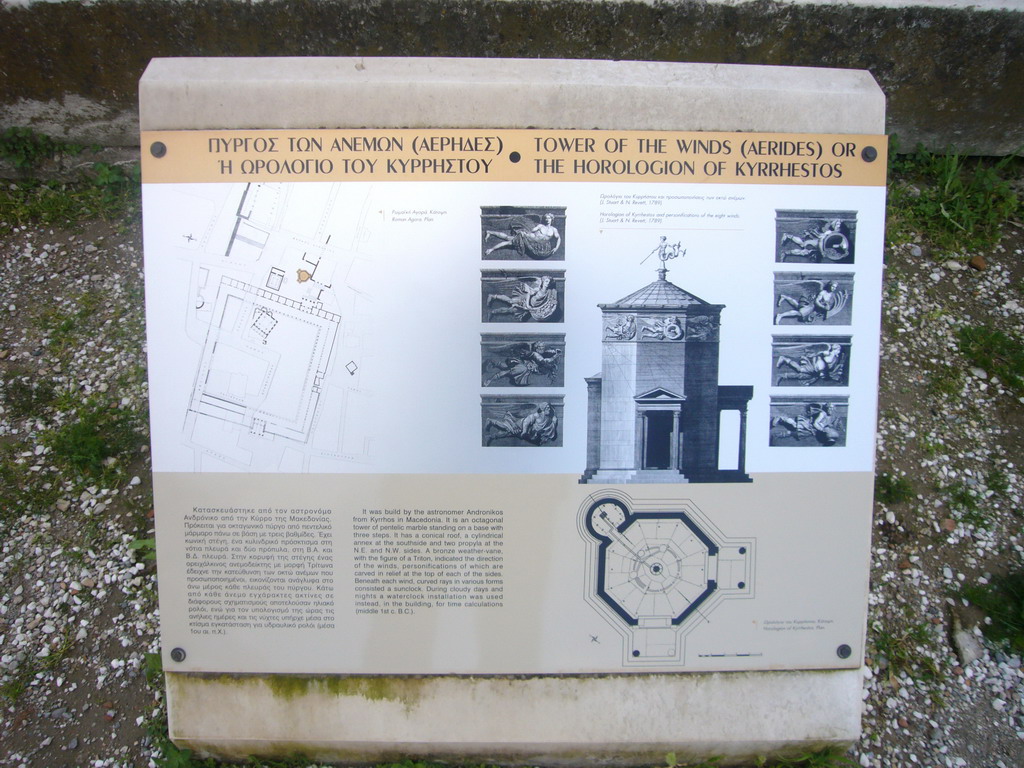 Explanation on the Tower of the Winds (Aerides) or the Horologion of Kyrrhestos