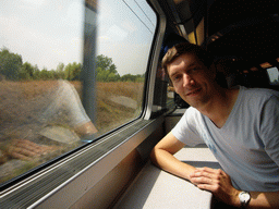 Tim in the train from Marseille to Avignon