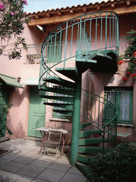Staircase leading to our first room in the Vert Hôtel