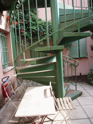 Staircase leading to our first room in the Vert Hôtel