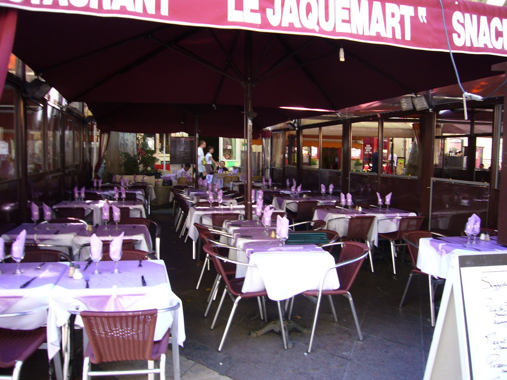 Restaurant `Le Jaquemart` at the Place de l`Horloge square