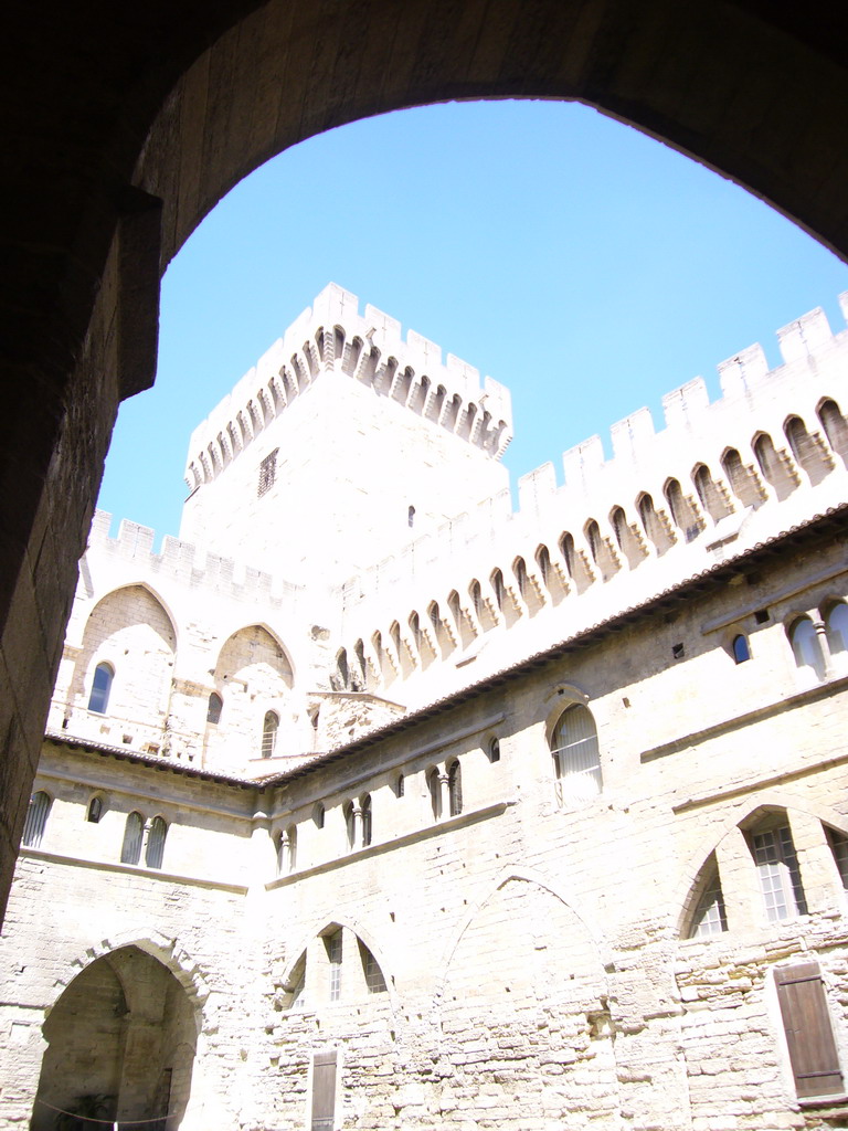 Walls and tower at the Cloister at the Palais des Papes palace