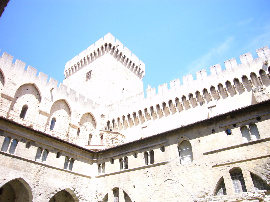 Walls and tower at the Cloister at the Palais des Papes palace