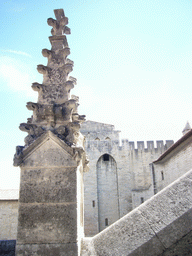 Walls and tower at the roof of the Palais des Papes palace
