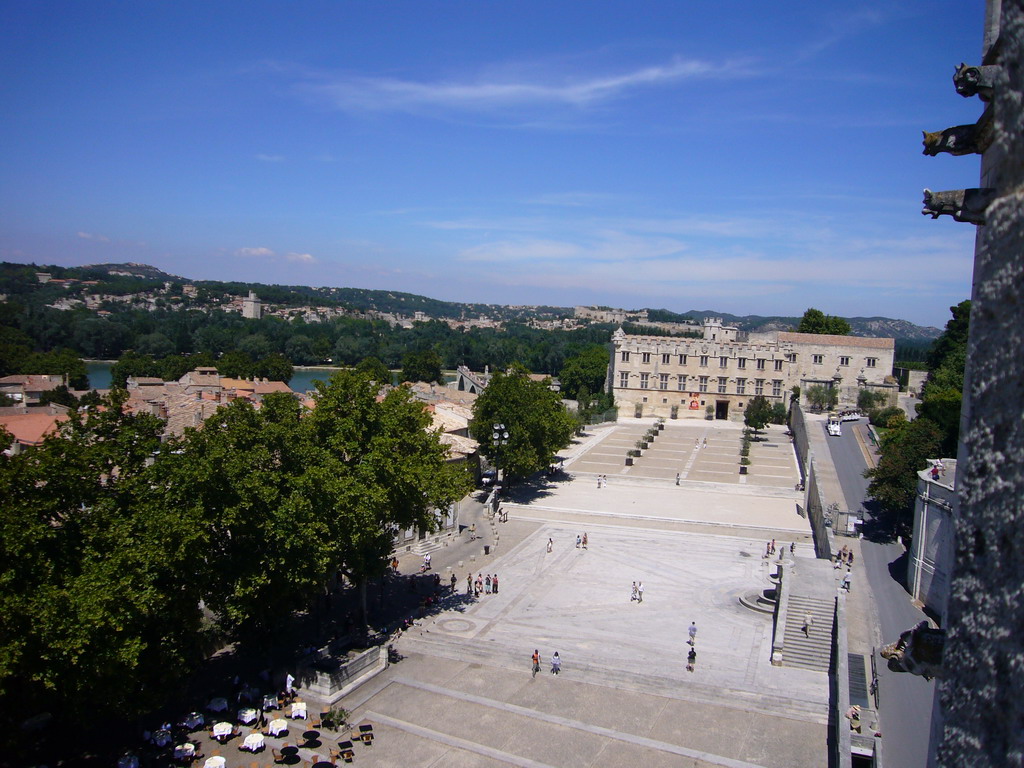 The north side of the Place du Palais square and the Musée du Petit Palais museum, viewed from the roof of the Palais des Papes palace