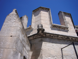 Wall with gargoyle at the roof of the Palais des Papes palace