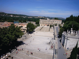 The north side of the Place du Palais square and the Musée du Petit Palais museum, viewed from the roof of the Palais des Papes palace