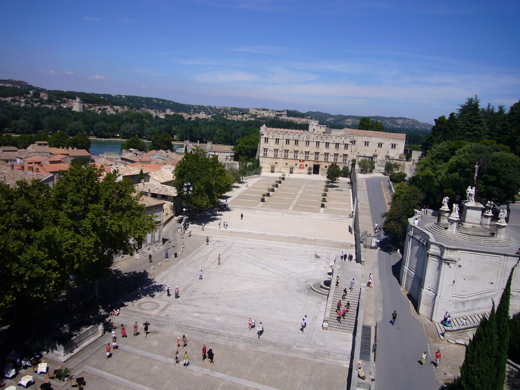 The north side of the Place du Palais square and the Musée du Petit Palais museum, viewed from the roof of the Palais des Papes palace