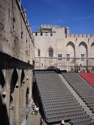 Grandstand at the Cour d`Honneur courtyard at the Palais des Papes palace