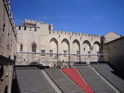 Grandstand at the Cour d`Honneur courtyard at the Palais des Papes palace