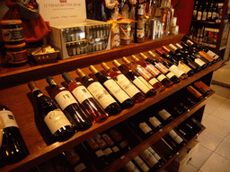 Bottles of wine in a shop in the city center