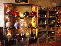 Bottles of liquor in a shop in the city center