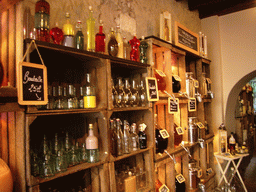 Bottles of liquor in a shop in the city center